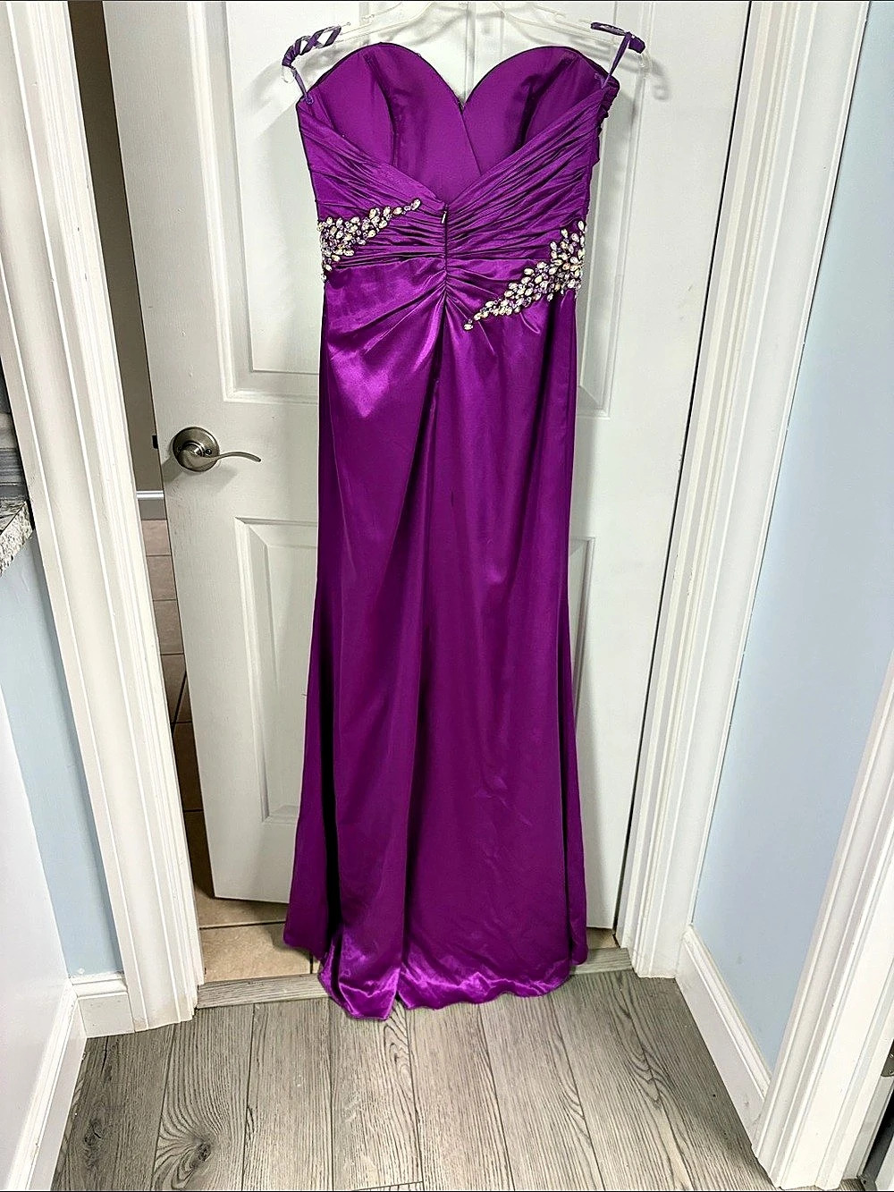 Night Moves by Allure Strapless Rhinestone Embellished Prom Dress Style 6281